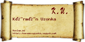 Kármán Uzonka névjegykártya
